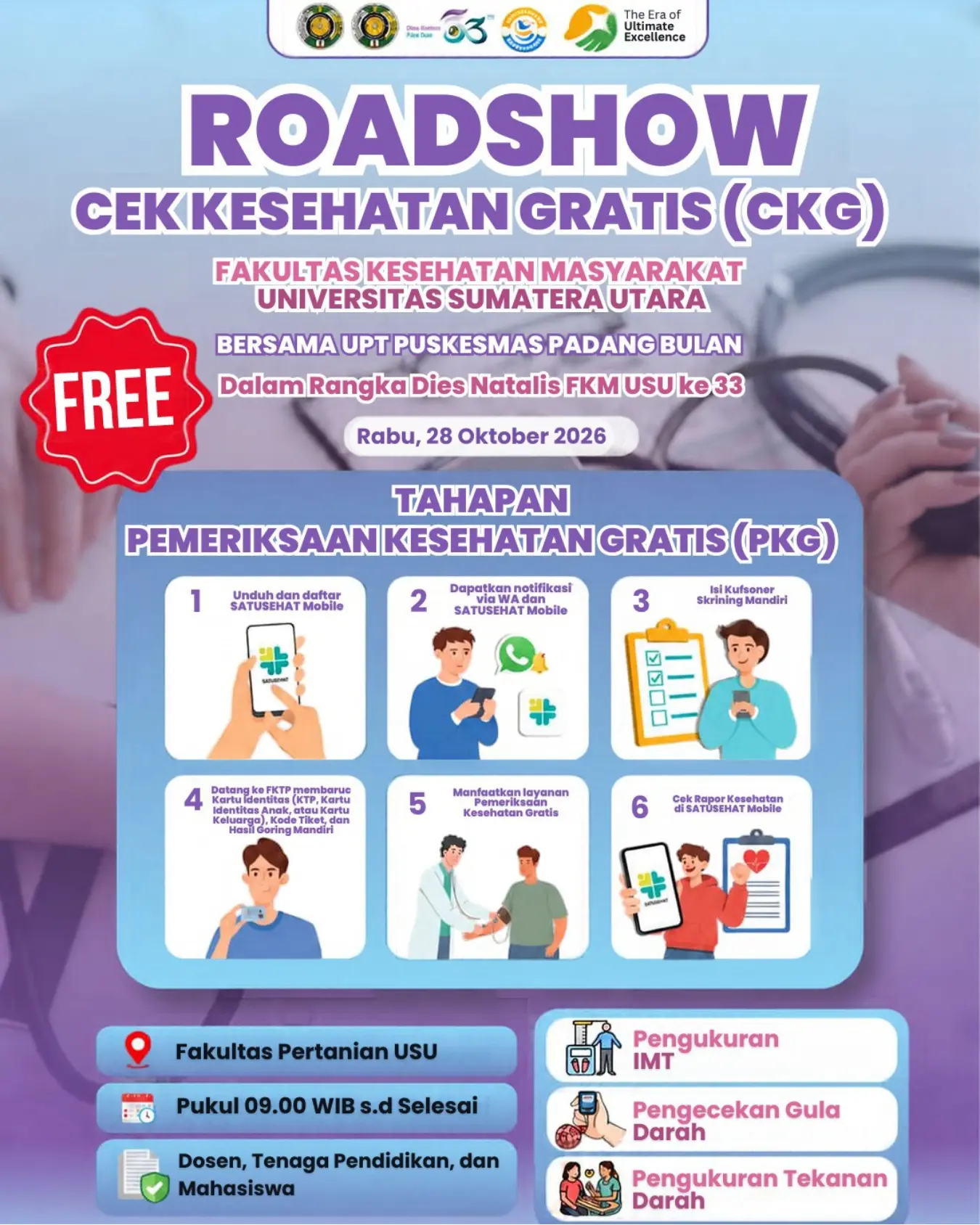 Free Health Check Roadshow (CKG) Held at the Faculty of Agriculture USU